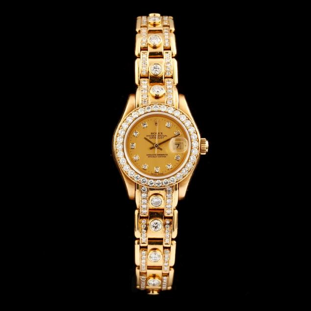 lady-s-18kt-gold-and-diamond-pearlmaster-watch-rolex