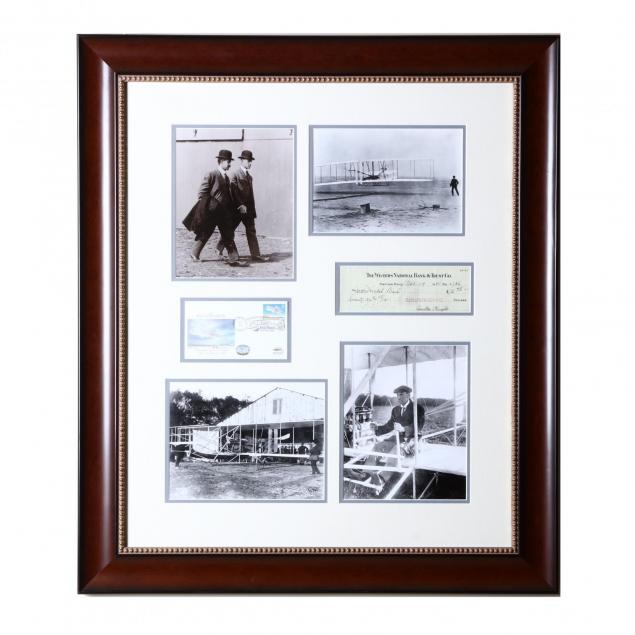 orville-wright-aviation-framed-ephemera-and-autograph