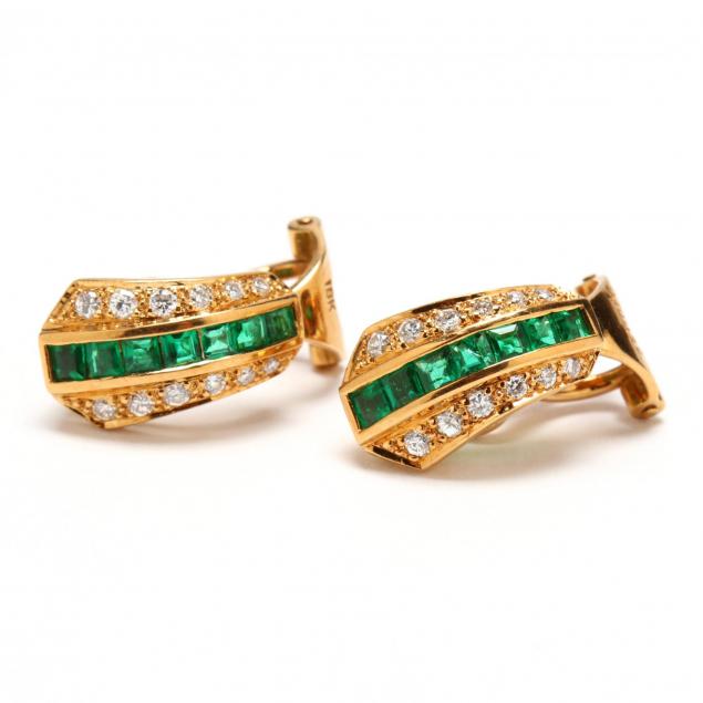 18kt-diamond-and-emerald-earrings