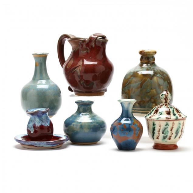 a-group-of-art-pottery