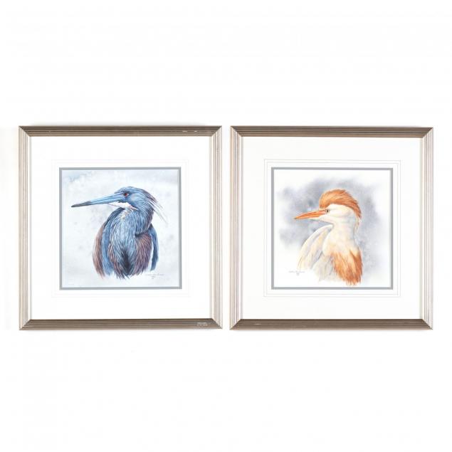 cheryl-ann-evans-20th-21st-c-two-bird-paintings