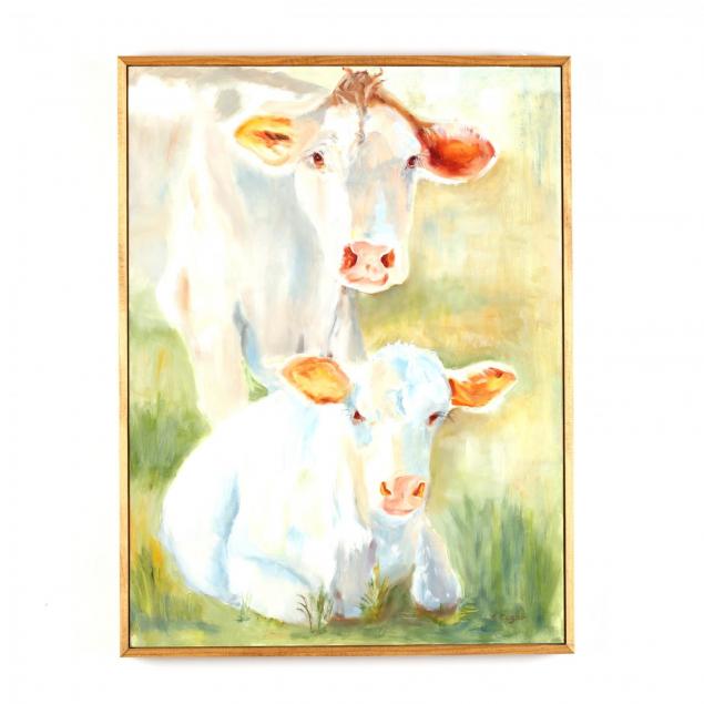 c-edgar-20th-c-two-white-cows
