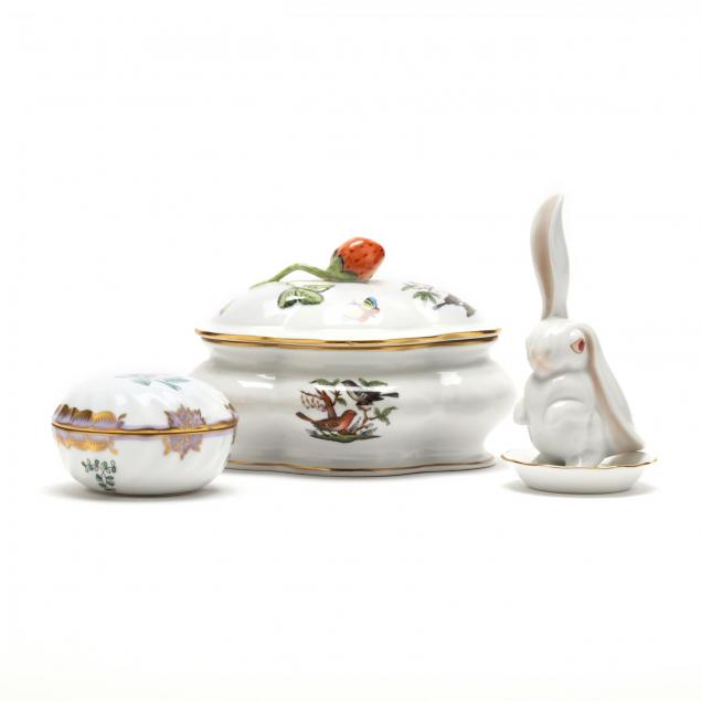 four-herend-porcelain-decorative-accessories
