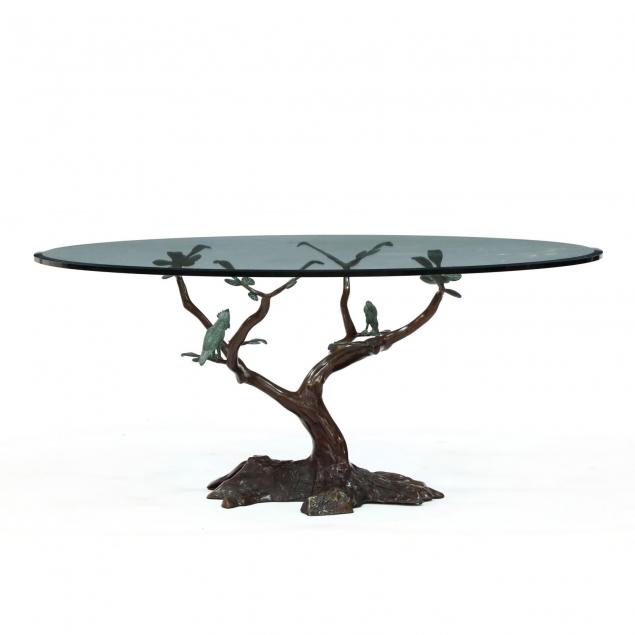 contemporary-cast-bronze-and-glass-dining-table