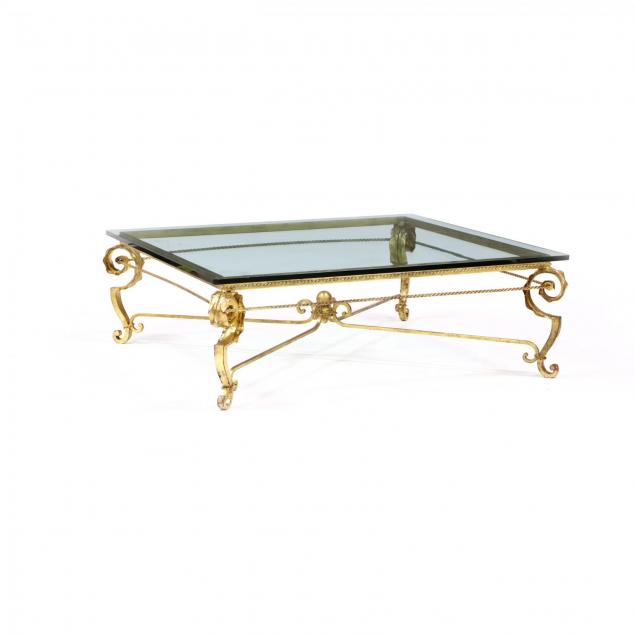 large-designer-metal-and-glass-coffee-table
