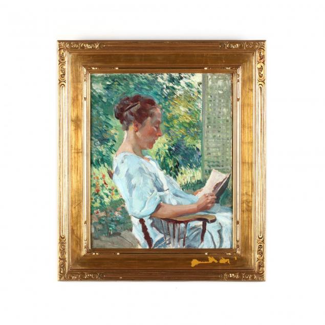 edmund-marion-ashe-1867-1941-i-the-trellis-mrs-ashe-reading-i