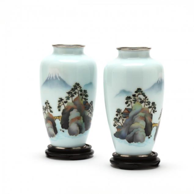 pair-of-vintage-japanese-cloisonne-vases