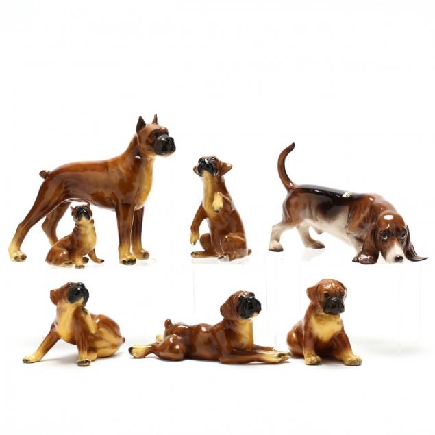 group-of-porcelain-dog-figures