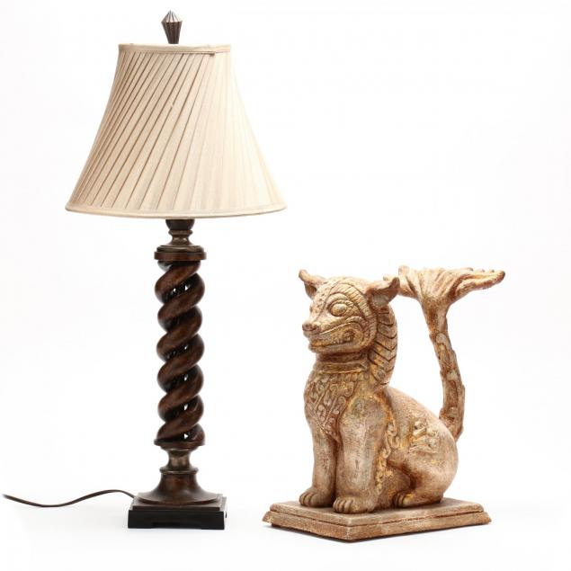 decorative-table-lamp-and-foo-lion