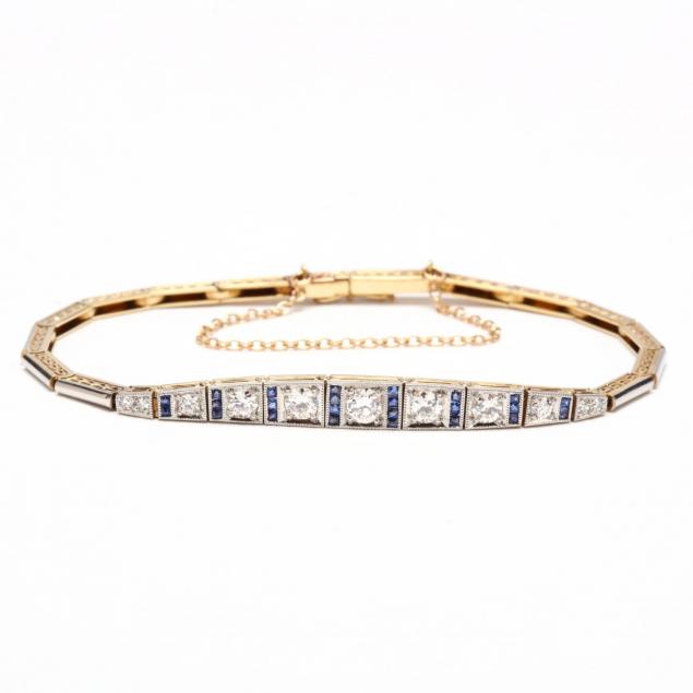 platinum-topped-gold-diamond-and-sapphire-bracelet