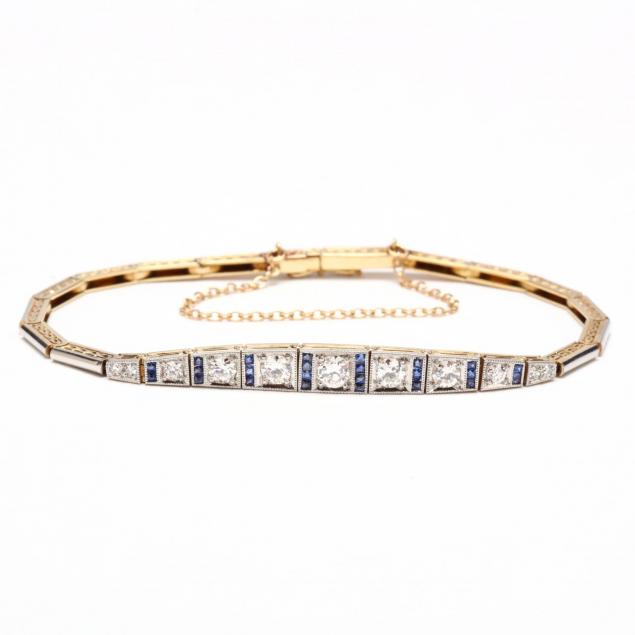 platinum-topped-gold-diamond-and-sapphire-bracelet