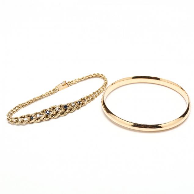 two-14kt-gold-bracelets