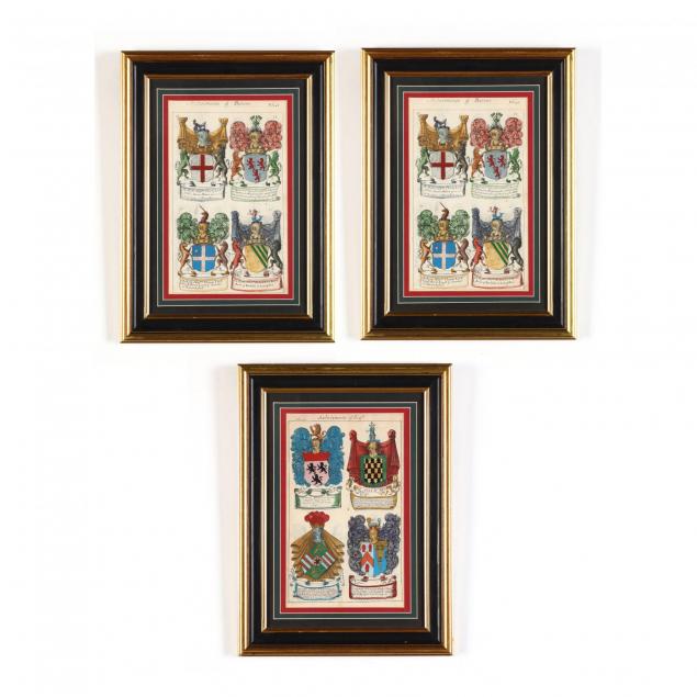 three-framed-prints-from-john-guillim-s-i-a-display-of-heraldry-i