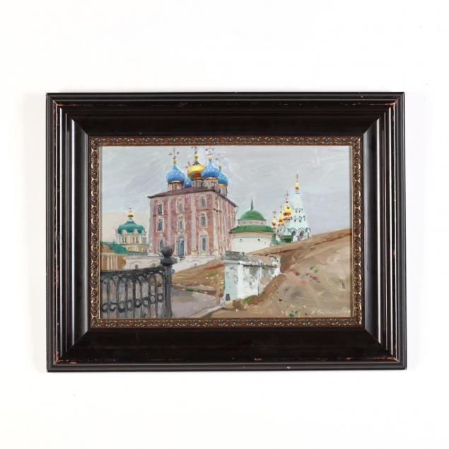 e-a-kostrokov-russian-20th-21st-c-view-of-ryazan-kremlin