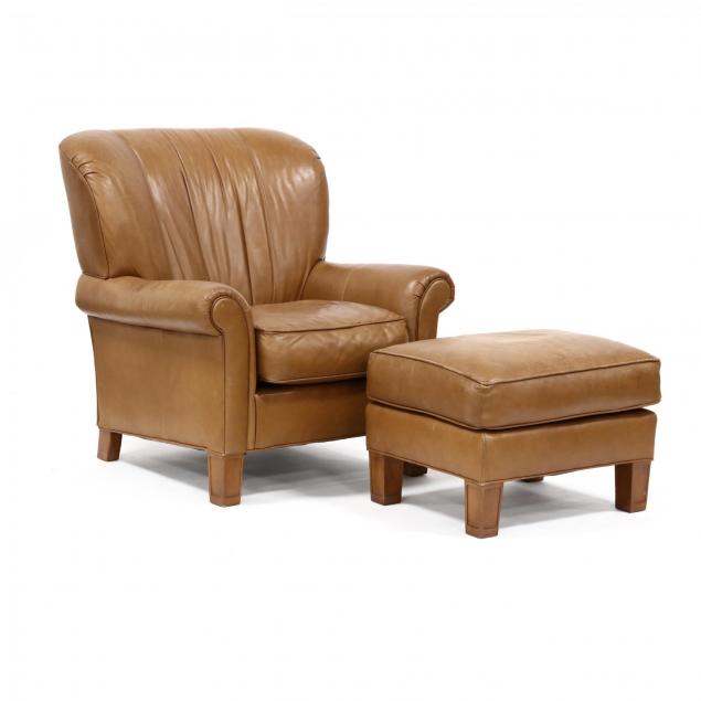 custom-leather-over-upholstered-club-chair-and-ottoman