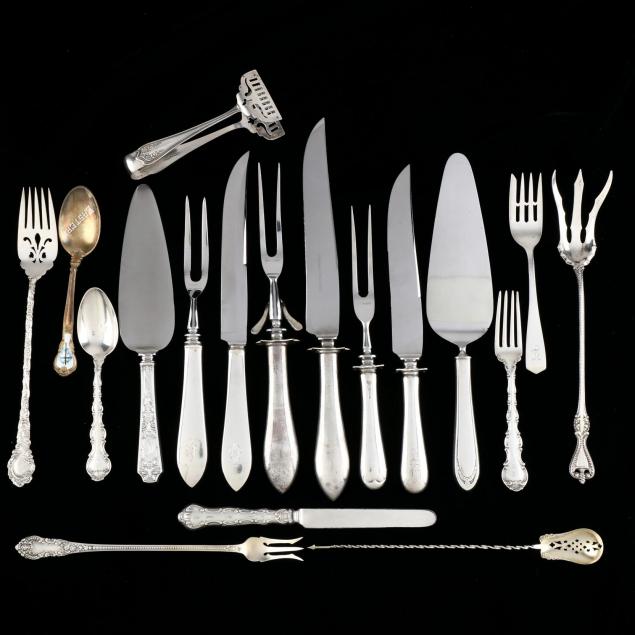 a-group-of-antique-vintage-sterling-silver-flatware