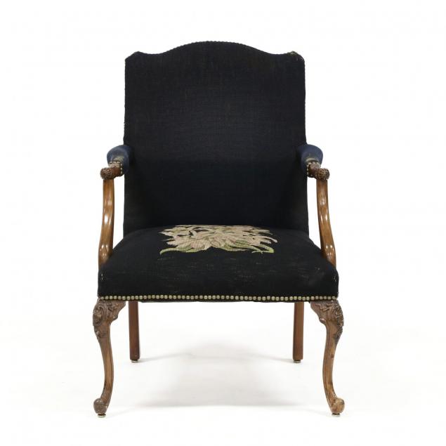 georgian-style-upholstered-library-arm-chair