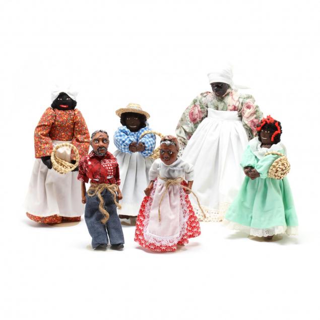 a-group-of-six-contemporary-dolls