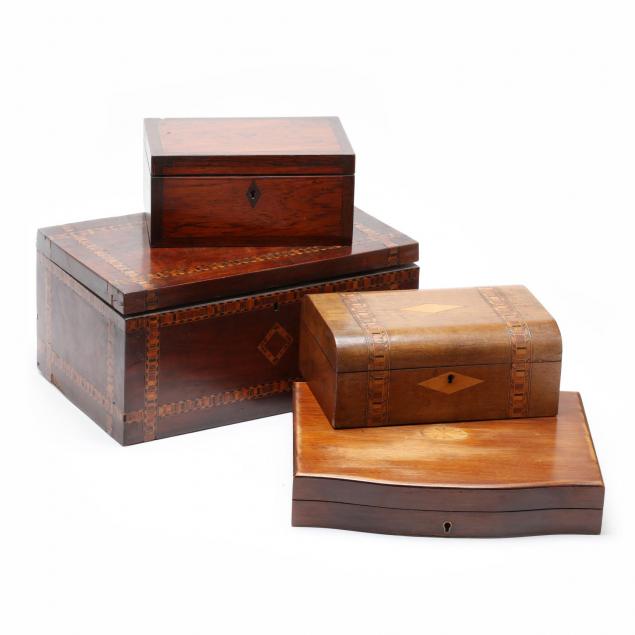 a-collection-of-four-antique-document-boxes