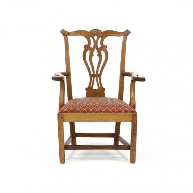 english-chippendale-elm-low-arm-chair