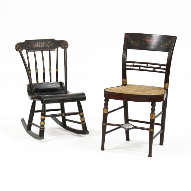 antique-stenciled-rocker-and-chair