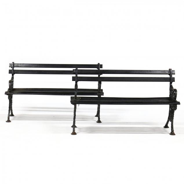 pair-of-vintage-iron-garden-benches