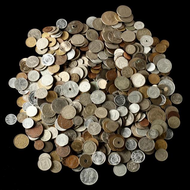 five-pounds-of-20th-century-world-coins