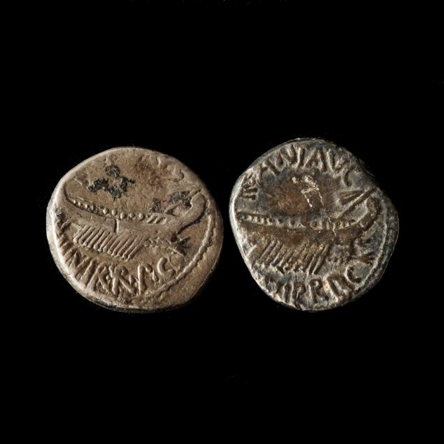 roman-imperatorial-two-marc-antony-base-silver-legionary-denarii