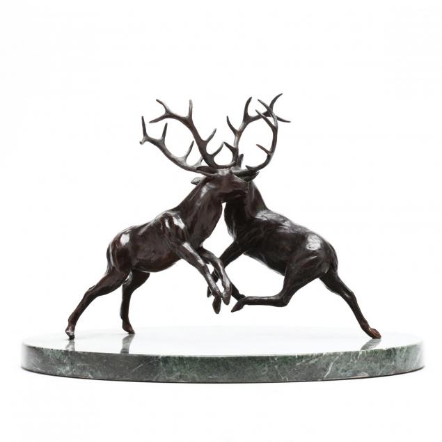 bronze-statue-of-fighting-stag