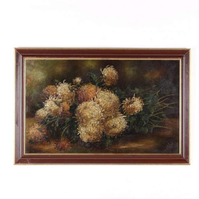 antique-oil-painting-of-chrysanthemums