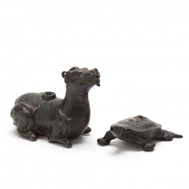 two-antique-chinese-figural-bronze-water-droppers