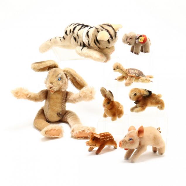 a-grouping-of-vintage-steiff-mohair-animals