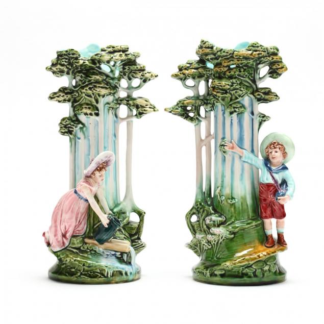 pair-of-majolica-art-nouveau-figural-vases