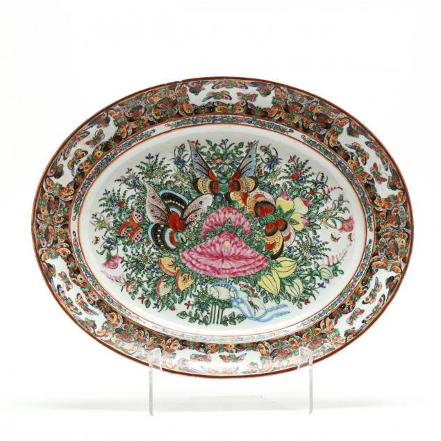 antique-chinese-export-porcelain-platter-in-thousand-butterfly