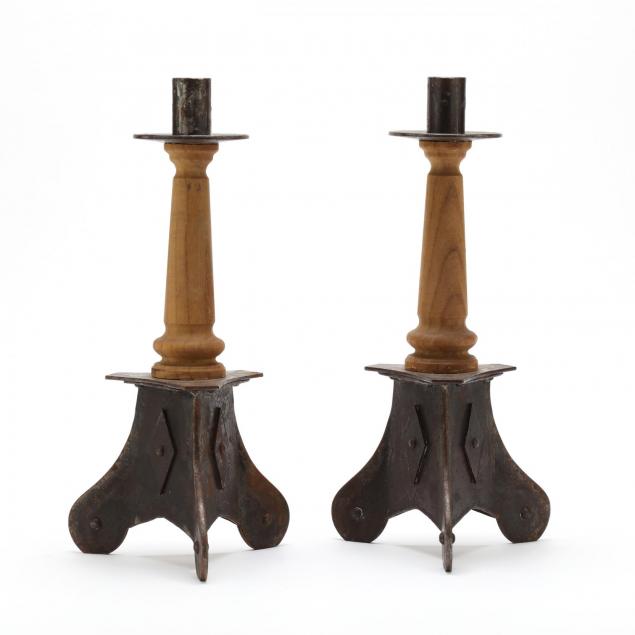 pair-of-arts-crafts-candlesticks