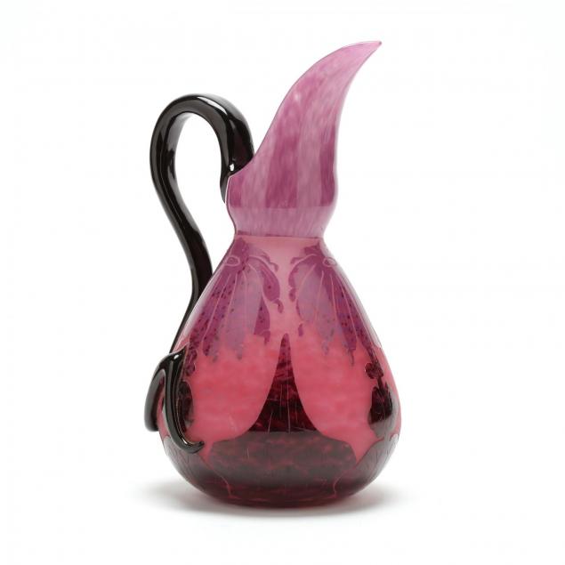 schneider-cameo-art-glass-pitcher
