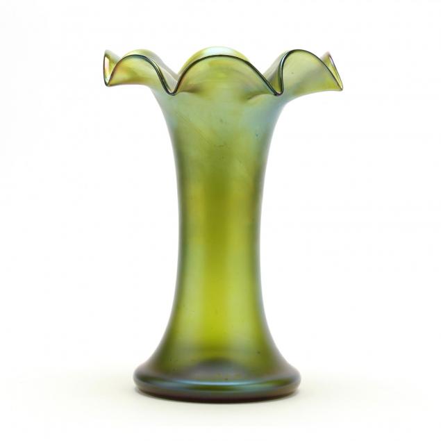 att-loetz-green-tall-glass-vase