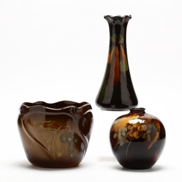 three-pieces-of-weller-louwelsa-art-pottery