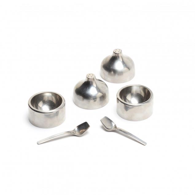 georg-jensen-two-sets-of-stainless-steel-salt-and-peppers