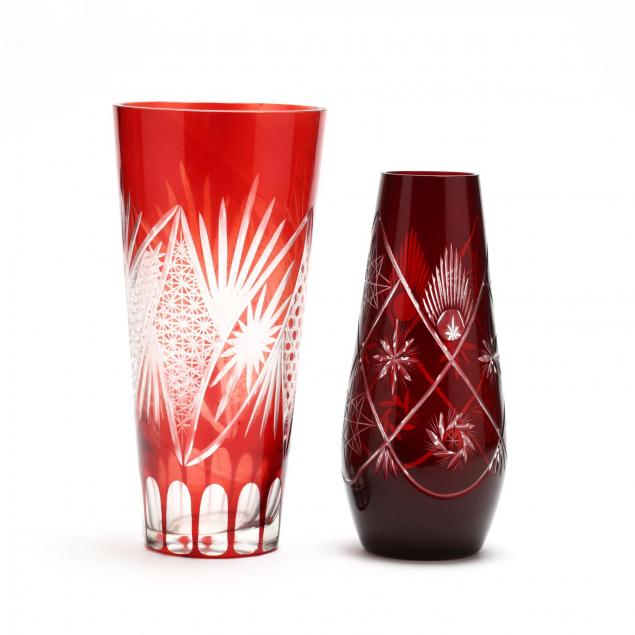 two-ruby-cut-to-clear-vases