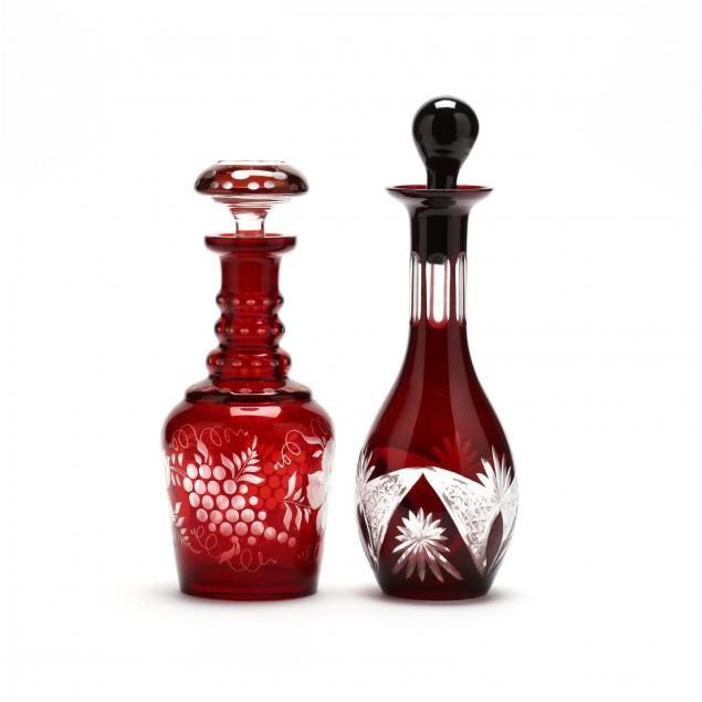 two-cut-to-clear-glass-decanters