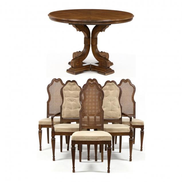 drexel-seven-piece-french-provincial-style-dining-set