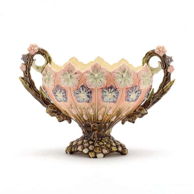 majolica-vintage-floral-center-vase