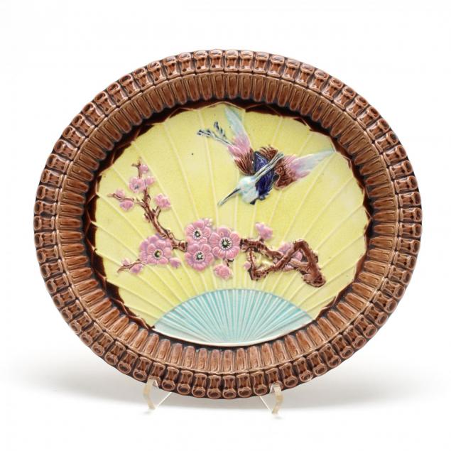 oval-majolica-flying-crane-platter