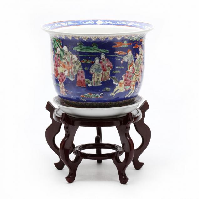 chinese-export-porcelain-jardiniere-on-stand