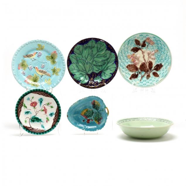 group-of-majolica-plates