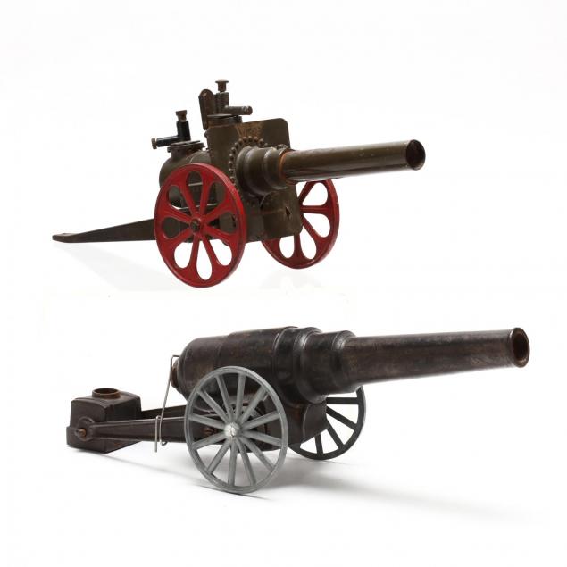 two-vintage-toy-cannons