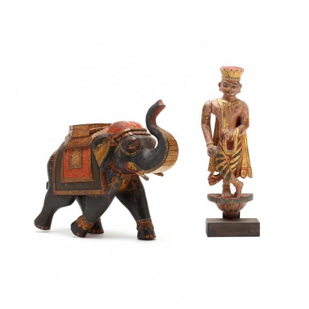 two-indian-wooden-carved-sculptures-from-rajasthan