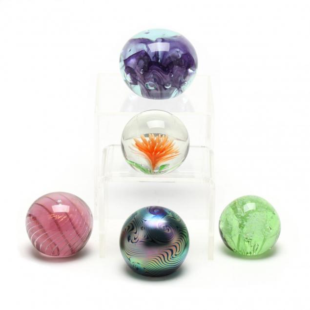 five-art-glass-paperweights