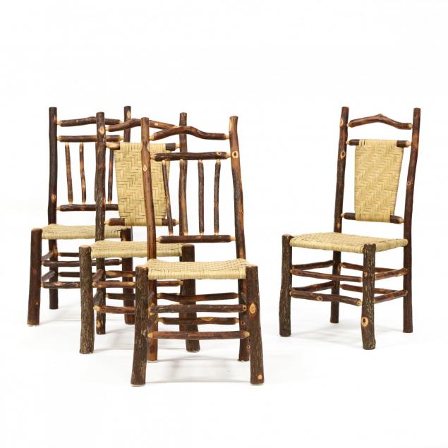 set-of-four-folky-carved-twig-side-chairs